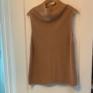 Max Studio Camel Cowl Neck Sweater Vest
